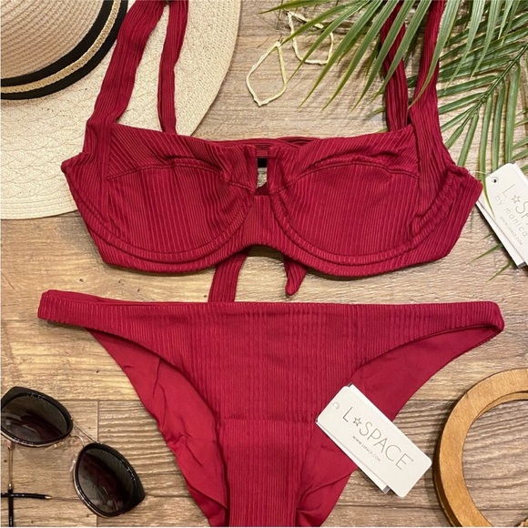 L*Space Bikini 𓇼 Pointelle Rib Camellia Top + Camacho Bottom - Picture 6 of 13